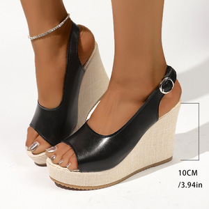 Sandalias de Plataforma con Punta Abierta para Mujer, Estilo Romano Europeo Americano, Suela Gruesa, Novedad de Verano, Venta al Por Mayor - Product Image 3