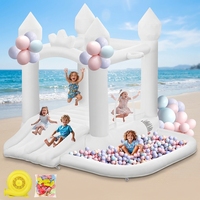 FBSPORT Ensemble d'équipements de jeux souples en gros, blanc, pour intérieur, avec château gonflable et piscine à balles