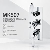 Robinet de douche thermostatique encastré à 3 poignées MK507 en laiton chromé poli