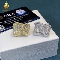 Vente flash Bague en moissanite taille baguette VVS 100 Argent 925 Bague en argent fin Bijoux fins Bague en moissanite certifiée GRA pour homme
