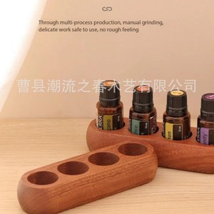 Estante de almacenamiento poroso de madera para aceites esenciales, soporte para botellas de aromaterapia, estante para lápices labiales, estante para tubos de ensayo de laboratorio - Product Image 3