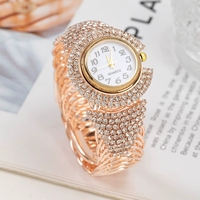 Nouvelles montres pour femmes transfrontalières, montres à quartz de mode entièrement serties de diamants, montres-bracelets de vacances, style bracelet