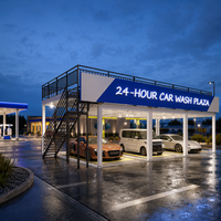 Maison modulaire préfabriquée pour station de lavage de voitures en libre-service 24h/24, structure en acier, bâtiment portable