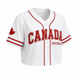 Camiseta de Béisbol para Mujer, Personalizada con Nombre y Número del Equipo, Estilo Clásico con Botones, para Fanáticas del Canadá - Product Image 5