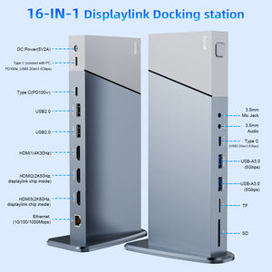 Station d'accueil verticale DisplayLink 16-en-1 rapide 5Gbps Ultra 4K triple affichage <span class=keywords><strong>5</strong></span> hubs USB pour étendre le stock d'écran - Product Image 2