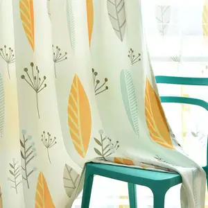 Amity, современный американский стиль, растительные листья, полиэфирная вешалка для окон, шторы для спальни, занавески для гостиной