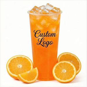 Gobelets en plastique jetables écologiques en PP transparent givré de 260-1000 ml avec couvercles, personnalisables avec logo de mariage, vente en gros d'usine, pour bubble tea - Product Image 1