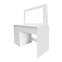 Table de bureau de courtoisie de maquillage avec rangement et tiroir grand miroir de courtoisie bureau avec 3 modes d'éclairage pour filles femmes maquillage chambre