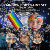 Palette de couleurs arc-en-ciel 20g pour le visage et le corps des enfants, certifiée CE, inoffensive pour la peau, à base de plantes naturelles, produit transfrontalier très vendu