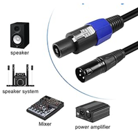 Câble de rallonge pour microphone Speakon mâle vers XLR mâle à 3 broches en PVC pour les applications d'enceinte