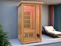 Sauna de Infrarrojos Lejanos Eléctrica Moderna para Ocio, con Ventanas Transom para Privacidad en Dormitorio, Sala de Estar, Villa, Apartamento - Cedro Rojo