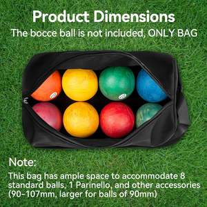 Sac de transport pour boules de bocce avec poches, sac de rangement étanche pour 8 balles de bocce - Product Image 4