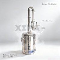 Distillateur d'huiles essentielles en acier inoxydable 15L, appareil de distillation à la vapeur haute efficacité, unité de production pour lavande et romarin, usage professionnel