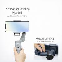 Stabilisateur de téléphone portable 3 axes portable, rotation à 360 degrés, stabilisateur de smartphone pliable avec module d'éclairage intégré