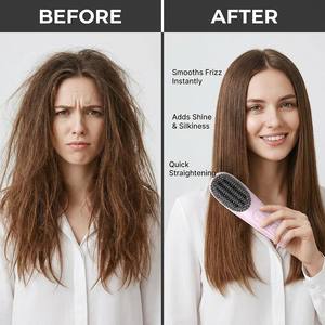 <span class=keywords><strong>Brosse</strong></span> <span class=keywords><strong>lissante</strong></span> professionnelle pour cheveux, MCH, chauffage rapide, peigne lissant ionique pour femmes, mini-styler portable pour cheveux, idéal pour les voyages - Product Image 4