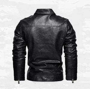 Giacca da <span class=keywords><strong>Moto</strong></span> Personalizzata Invernale da <span class=keywords><strong>Uomo</strong></span>, Slim Fit, in PU, con Cerniera Frontale, Casual, Impermeabile e Antivento - Product Image 5