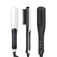 Brosse lissante à vapeur professionnelle 3 en 1, brosse lissante, peigne chauffant, lisseur de cheveux portable