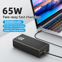 Batterie externe OEM haute capacité 65 W 50000 mAh, charge rapide 30000 mAh, chargeur portable pour téléphone, PD 65 W, batterie externe pour ordinateur portable