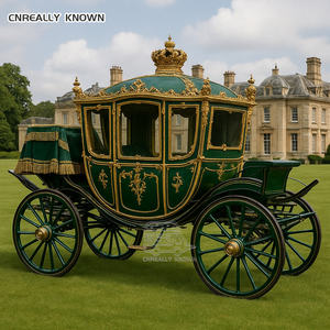 Mural à double rangée, doré, classique, vintage, sculpture royale, calèche tirée par des chevaux - Product Image 5