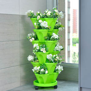 Création Tour de jardinière empilable avec roues amovibles Jardinière verticale à 6 niveaux pour fraises - Product Image 3