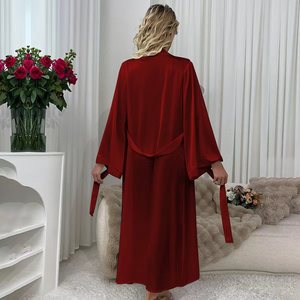 Elegante Bata de Dormir Larga de Seda de Lujo, Camisón Sexy de Satén de Alta Calidad para Mujer - Product Image 2