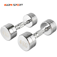 Haltères à tête ronde 1-10 KG Fitness Haltérophilie Ensemble d'haltères en acier inoxydable chromé