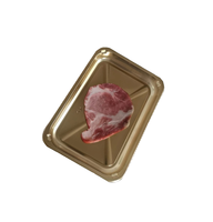 Barquette d'emballage sous vide en PET jetable, durable et recyclable, avec bande de fixation, forme rectangulaire, pour steak
