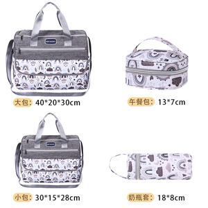 Sac de maternité Baby Blue Sky en tissu Oxford, sac à couches avec matelas à langer et accessoires pour les soins du bébé - Product Image 2