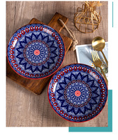 Service de table en porcelaine écologique, vaisselle en céramique, assiettes, bols, type poterie, style bohème vert, couleur personnalisée