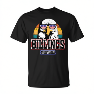 Camiseta Billings Montana Usa Flag American Eagle para hombres, mujeres y niños - Product Image 2