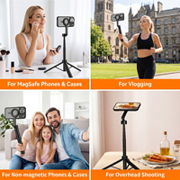 Soporte Magnético para Teléfono Celular, Rotación de 360 Grados, Control Remoto Inalámbrico, Trípode Desmontable para Escritorio, Soporte de Mano Flexible para PC