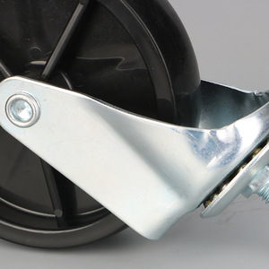4 Inch Screw Side Brake Caster PP Wheel Swivel Industrial Furniture Ball Bearing Gray Firm Locking Mechanism - Product Image 2