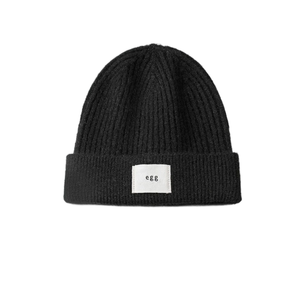 Custom Unisex Winter <b>Warm</b> Knitted Hat Solid Polyester 3D Embroidered Fashion Design for Travel Plain Cold Hat - Product Image 3