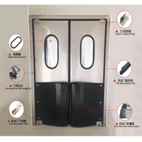 Porte d'accès anti-bruit SUS Swing Porte de trafic d'impact en acier inoxydable de stockage de chambre froide