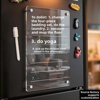 Aimant transparent pour réfrigérateur, calendrier en acrylique, panneau d'affichage pour messages, autocollant effaçable pour la maison, planificateur, mémo d'écriture, Premium
