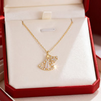 Collier pendentif ballerine plaqué or 18 carats avec zircon cubique, breloque danseuse de ballet en laiton, bijoux élégants de style créateur pour femme