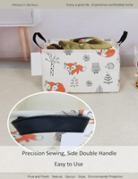 Panier à linge pliable rectangulaire en coton KUYUE, panier en toile imperméable pour la chambre des enfants, le bureau, les vêtements - Idée cadeau parfaite
