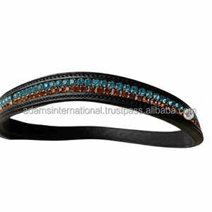 Cuir de cheval de qualité supérieure avec cristal Bling, bande de sourcil décorative, équitation équitation, grossiste fabricant - Product Image 1