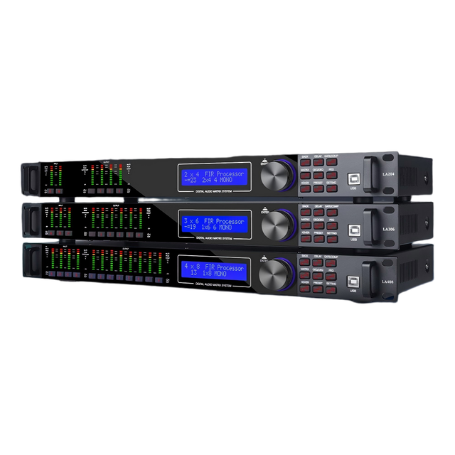LA Series DSP Digital Audio Processor 5/31/15 Band EQ FIR Signal Generator Compressor Noise Gate <0.003% THD+N Aluminum
