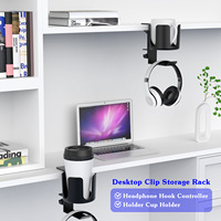 Support d'écouteurs flexible 2 en 1 en plastique, support d'extension de table, boîte de rangement pour gobelet à eau, clip réglable, Sony AirPods Pro Max