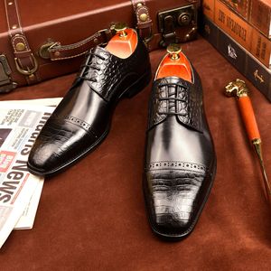 Business Formal Casual Men's Genuine Leather Oxford <b>Shoes</b> Luxurious Custom-Made Square Toe Design Anti-Slippery Massage Features - Product Image 4
