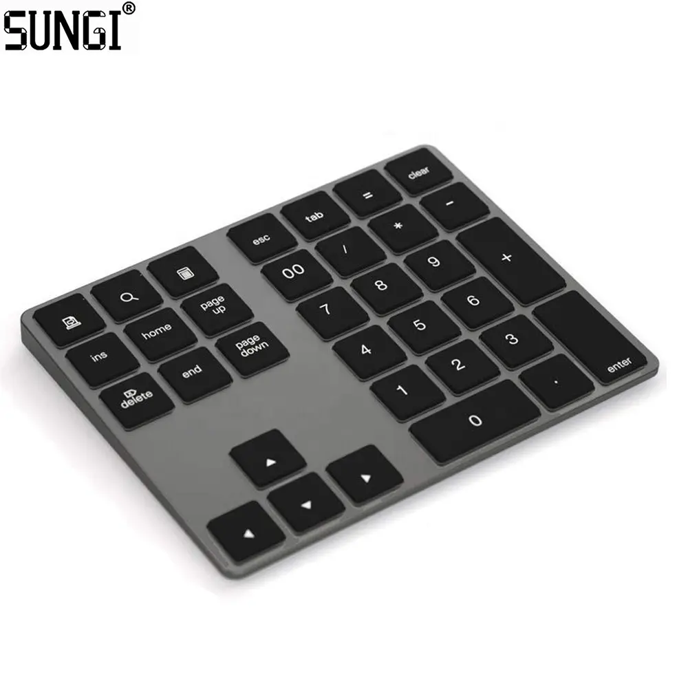 Wireless Bluetooths Number Pad for Laptop Rechargeable Numeric Keypad 35-Keys Numpad Keyboard for Mac Windows