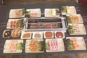 Asador de cerdo sin humo para interiores, asador de gas, barbacoa, pollo, carne, acero inoxidable, máquina vertical, <span class=keywords><strong>parrilla</strong></span> - Product Image 5