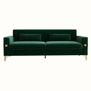 Modern Tufted Plush Velvet <b>Sofa</b> Set with Metal Accents Three Person Deep Seating for Apartment <b>Hotel</b> Villa Living Rooms - Product Image 2