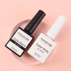 Esmalte <span class=keywords><strong>de</strong></span> <span class=keywords><strong>Uñas</strong></span> en <span class=keywords><strong>Gel</strong></span> UV Súper Blanco y Negro, Estilo Francés, Secado LED, No Tóxico, Vegano, Ecológico, Larga Duración, DIY, Botella Privada - Product Image 4
