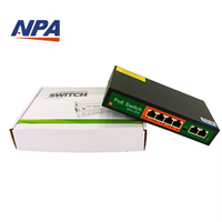 Switch PoE ANPA AP-1024MN AI de 4 Puertos 10/100Mbps con 2 Puertos Uplink, 4 BT60W, Extensión de 250m, 1.6Gbps QoS para Cámaras IP CCTV