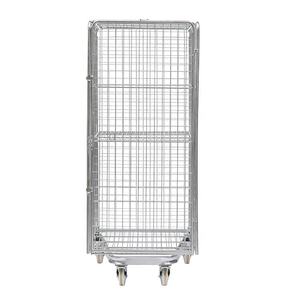 Gegalvaniseerde stalen rolcontainers, handkarren, trolleys, 500 kg draagvermogen, opvouwbaar ontwerp, 5-inch wielen, supermarkt apparatuur, OBO - Product Image 4