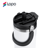 Gobelet de sublimation en acier inoxydable vierge de 40 oz avec poignée et paille rabattable, vente en gros