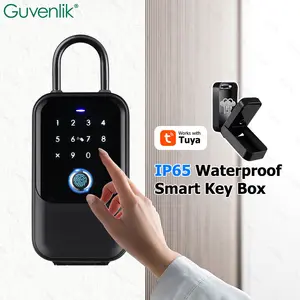 Wall Mounted Waterproof IP65 Key Safe Wireless Network App Password Fingerprint Smart Key Lock Box With Keyless Entry System