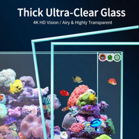 Filtre arrière JSD pour aquarium d'eau salée, verre ultra-clair, bac à poissons marins, écrémeur de protéines, éclairage LED, pompe submersible silencieuse